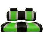 Tsunami Black–Liquid Silver W/ Green Wave Club Car Precedent Front Seat Cushions 1