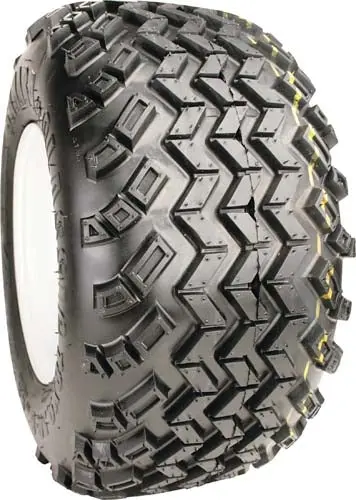 18X9.50-8, 4-Ply, All Terrain Sahara Classic Off-Road Tire On New White Rim. 1