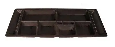 Black Plastic Under Seat Tray With Small Compartments. For E-Z-Go Electric 1994-Up. 1