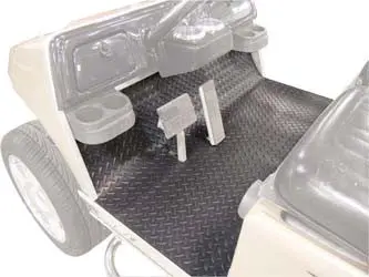 Diamond Plate Rubber Floor Mat, Black - Club Car Precedent 1