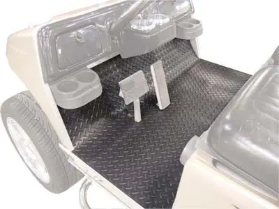 Diamond Plate Rubber Floor Mat, Grey - Club Car Precedent 1