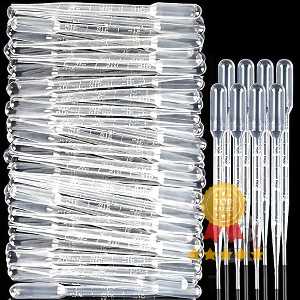 3Ml Plastic Transfer Pipettes Eye Dropper, Disposable Essential Oils Pipettes Dropper Makeup Tool Science And Lab (50 Pcs) 1