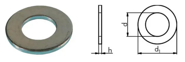 Standard Sae Flat Washers 3/8 X 13/16 X 1/16 18.8 Stainless Steel 1