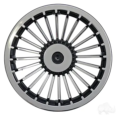 Wheel Cover, 8" Turbine Black/Chrome 1
