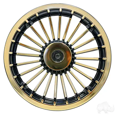 Wheel Cover, 8" Turbine Black/Gold 1