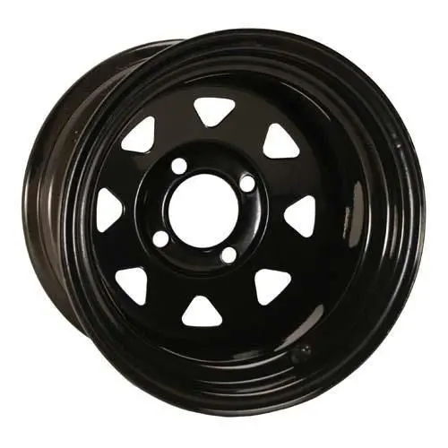 12X7 Spoke Glossy Black Steel Wheel 1