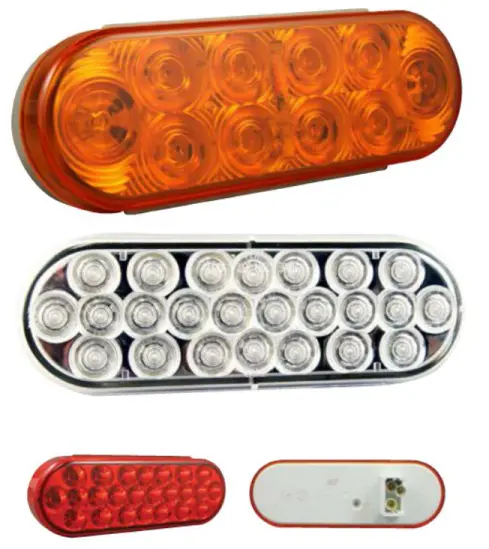 Led Light Oval 6 1/2" Amber 24 Diode 1