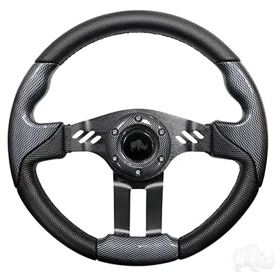 Rhox Steering Wheel, Aviator 5 Carbon Fiber Grip/Black Spokes 13" Diameter 1