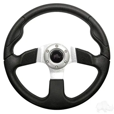 Rhox Steering Wheel, Formula Gt Black Grip/Brushed Aluminum Spokes 13" Diameter 1