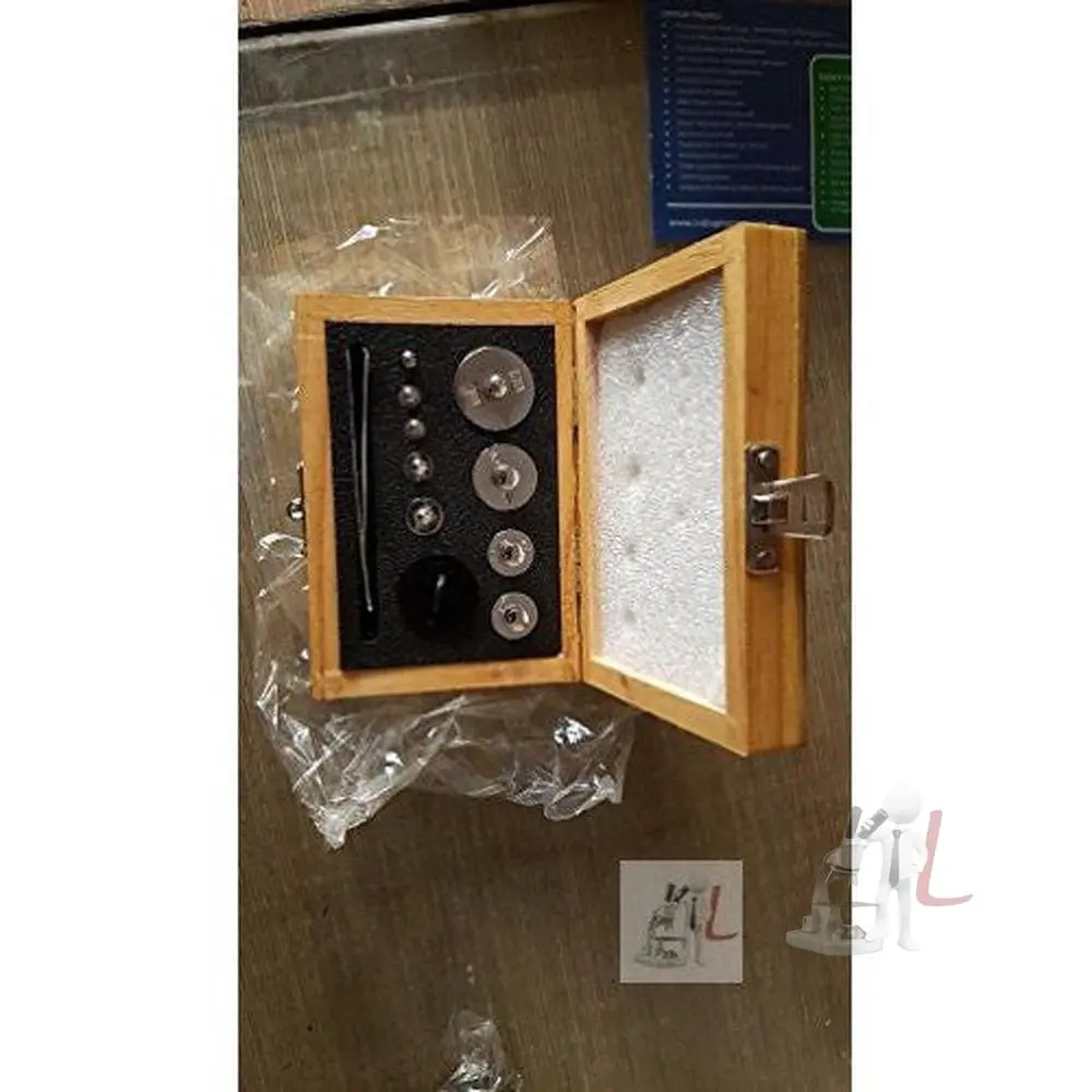 Analytical Weight Set Nickel Plated Brass 1Mg-100Gm In Wooden Box 1