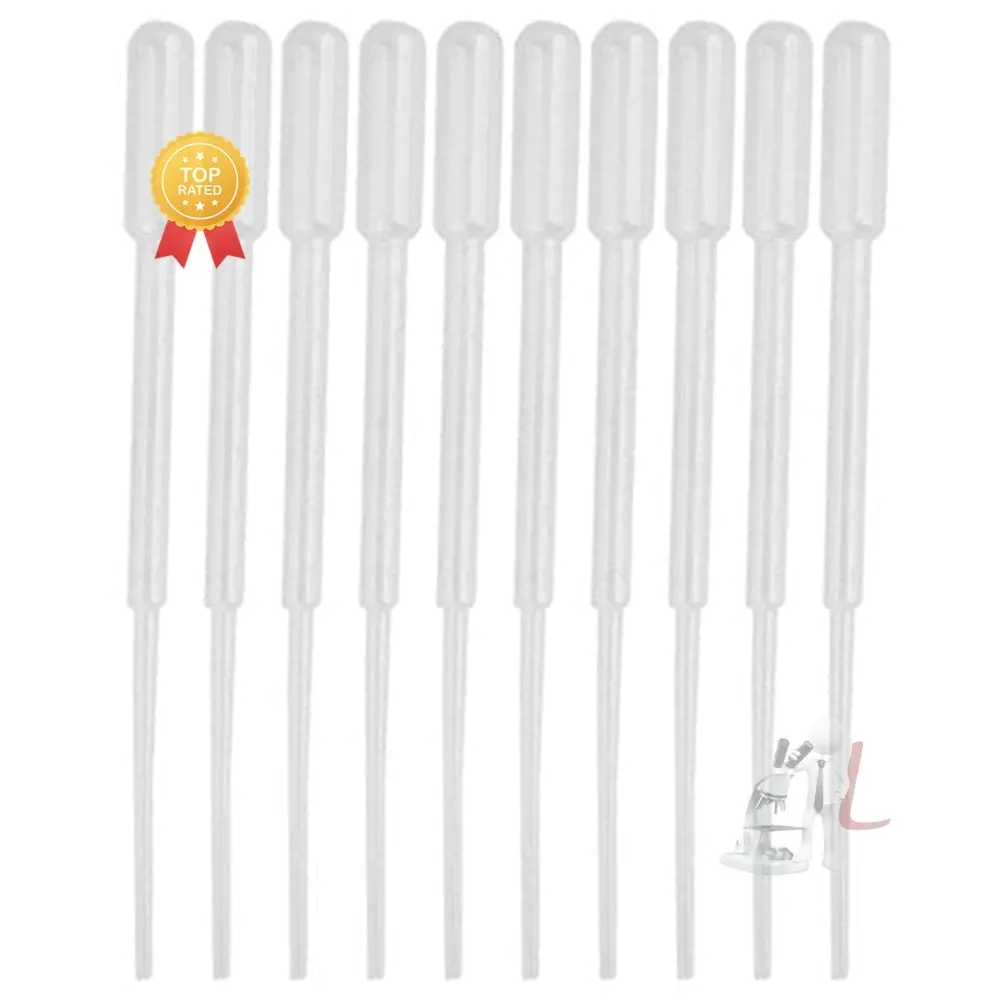 Graduated Pipettes Transfer 3Ml - Graduated 0.5Ml Plastic Dropper, Ink Filler, Transfer Tube (Pack Of 50) 1