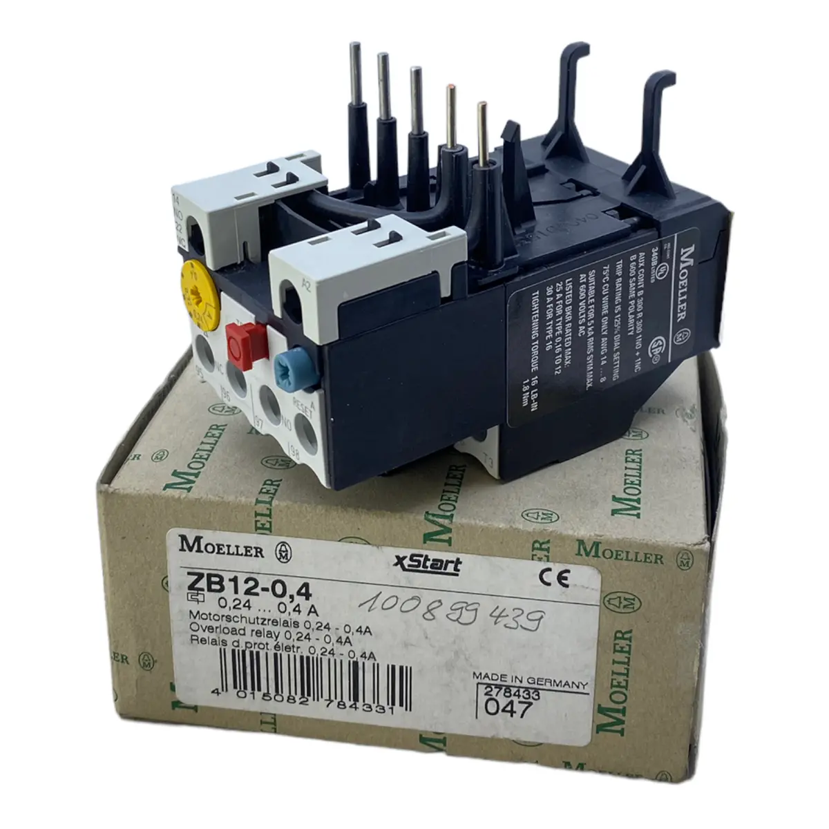 Moeller Zb12-0,4 Motorschutzrelais 0,24...0,4A 690 V 1