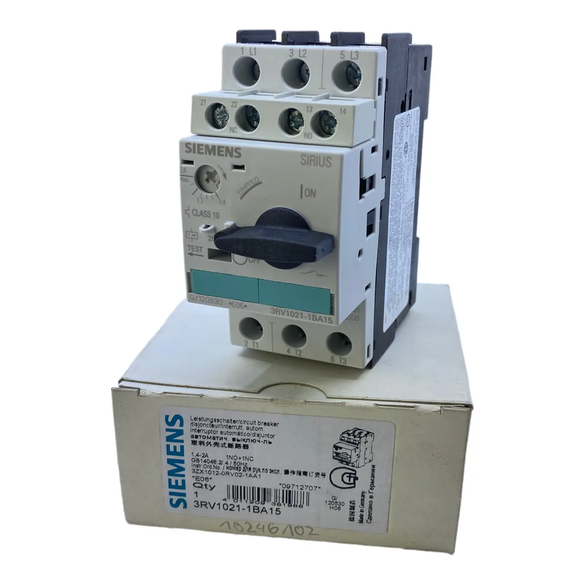 Siemens 3Rv1021-1Ba15 Leistungsschalter  1,4-2A / 1No+1Nc - Industrie Einsatz 1