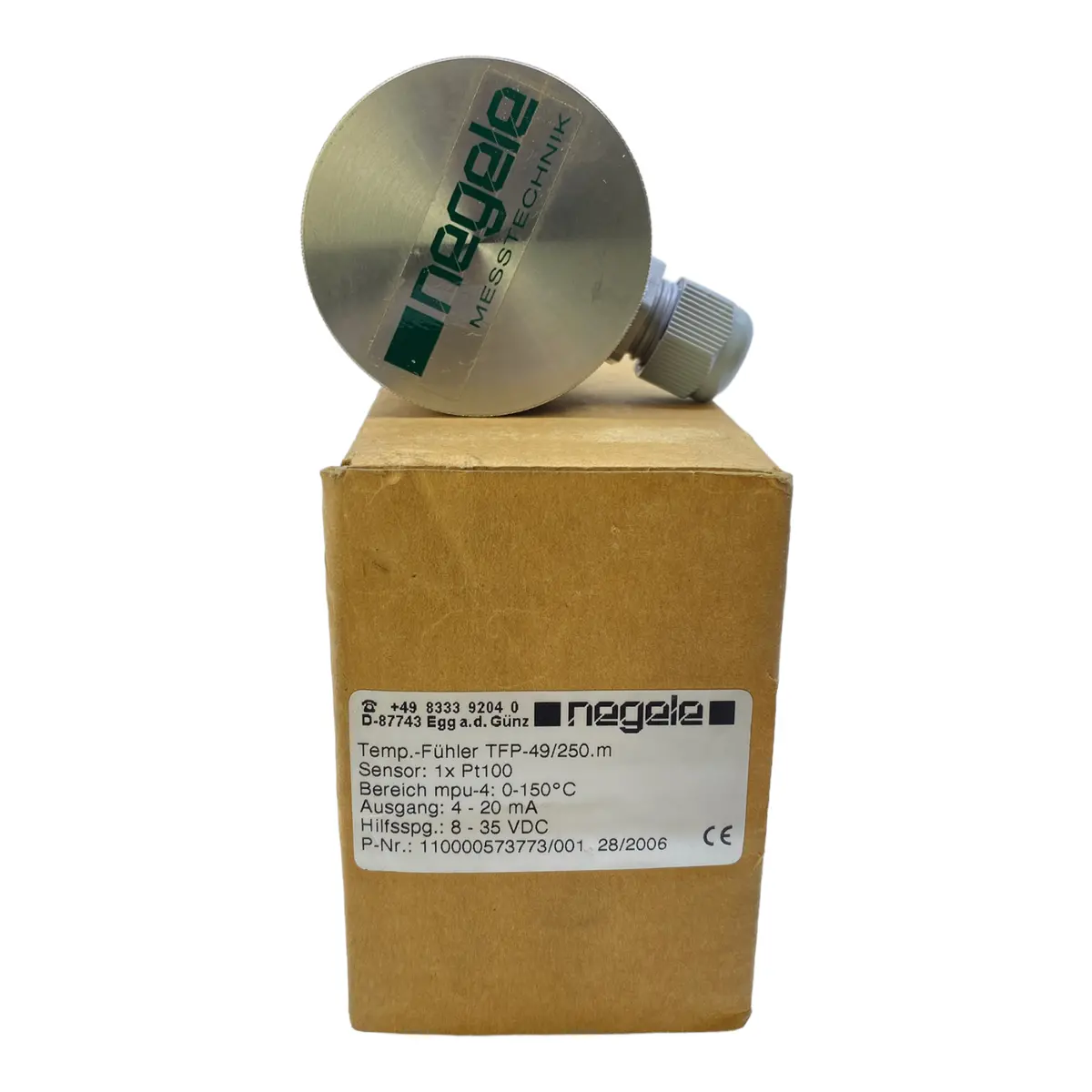 Negele Tfp-49/250.M Temperaturfühler Für Industriellen Einsatz 4-20Ma 8-35V Dc 1