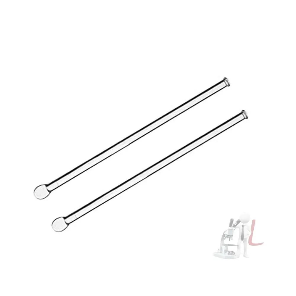 Spylx Glass Stirring Rod With Flat Face Paddle Long Stirrer Multipurpose For Cocktail Or Liquid Chemicals Laboratory (150 Mm) - Pack Of 2 1