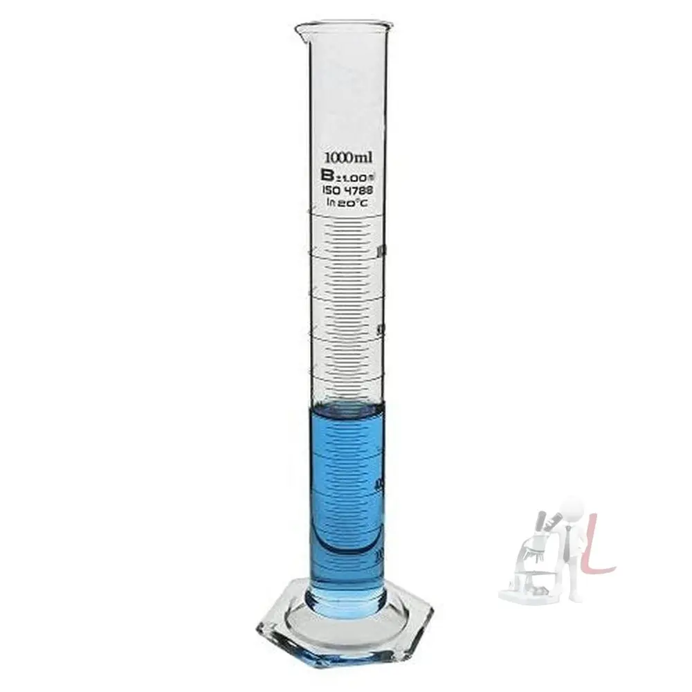 Scifa Borosilicate Glass Measuring Cylinder 1000 Ml Heavy Duty Reusable Single Metric High Quality Glass Graduated Cylinder's For Laboratory Test 1