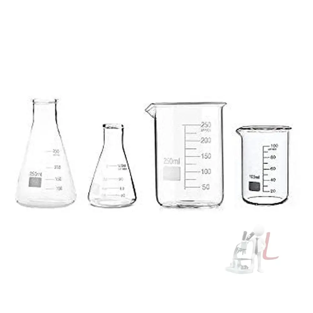 Scifa Glass Beakers 100Ml, 250Ml & Conical Flask 100Ml, 250Ml Borosilicate Glass With Marking 1