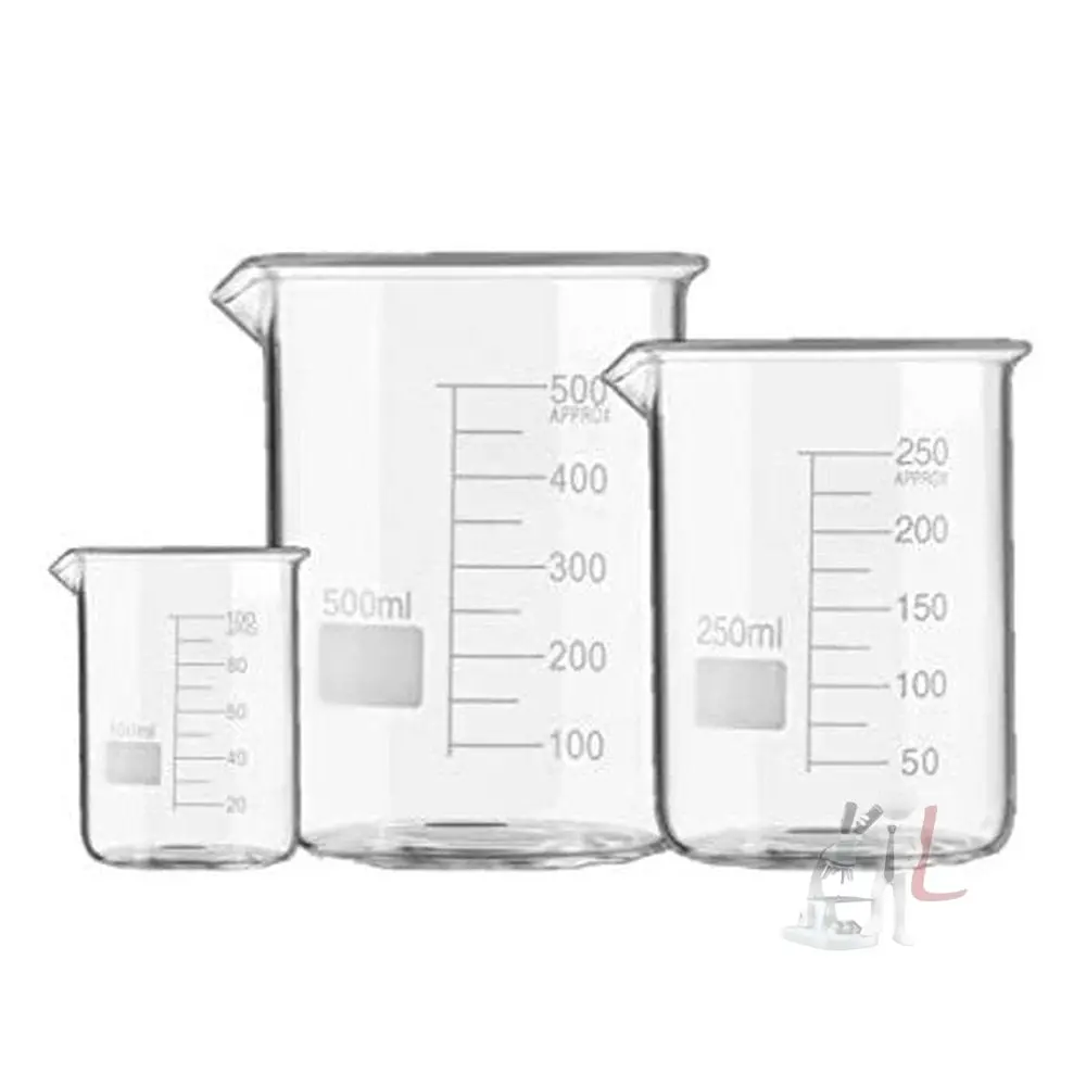 Scifa High Quality Borosilicate 3.3 Glass Beakers - 100 Ml, 250 Ml, 500 Ml, Pack Of 3 1