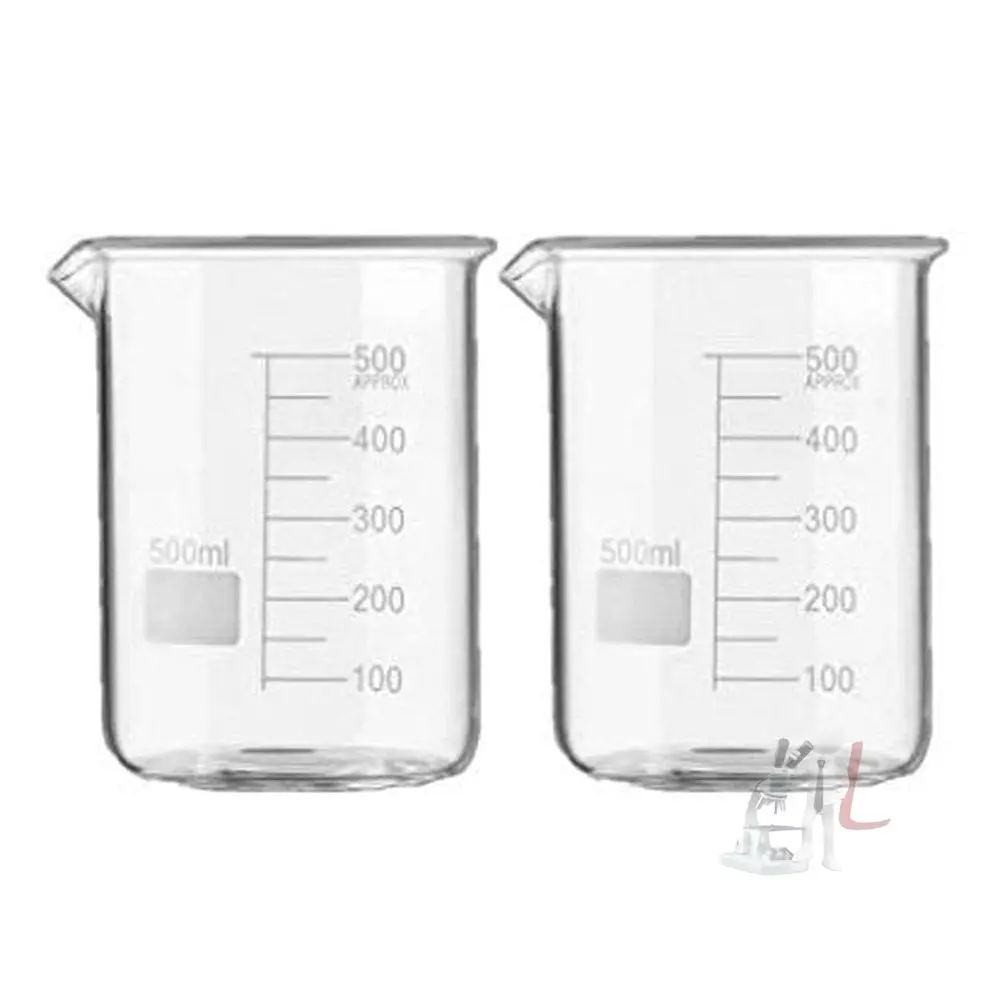 Scifa High Quality Borosilicate 3.3 Glass Beakers - 500 Ml 2 Pcs With Graduation Marks 1