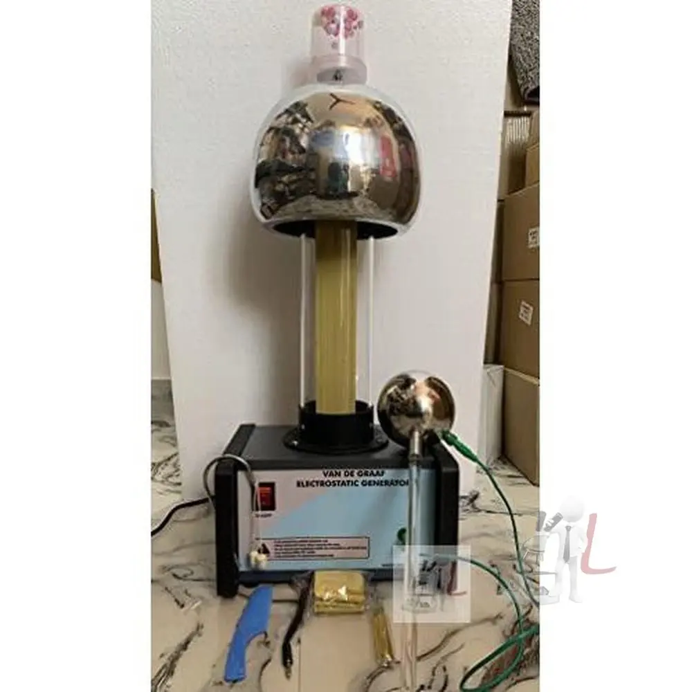 Vandegraff Generator Motor Driven Acrylic Tube With 200Mm (8") Dome Polished Aluminum Removable Sphere 1