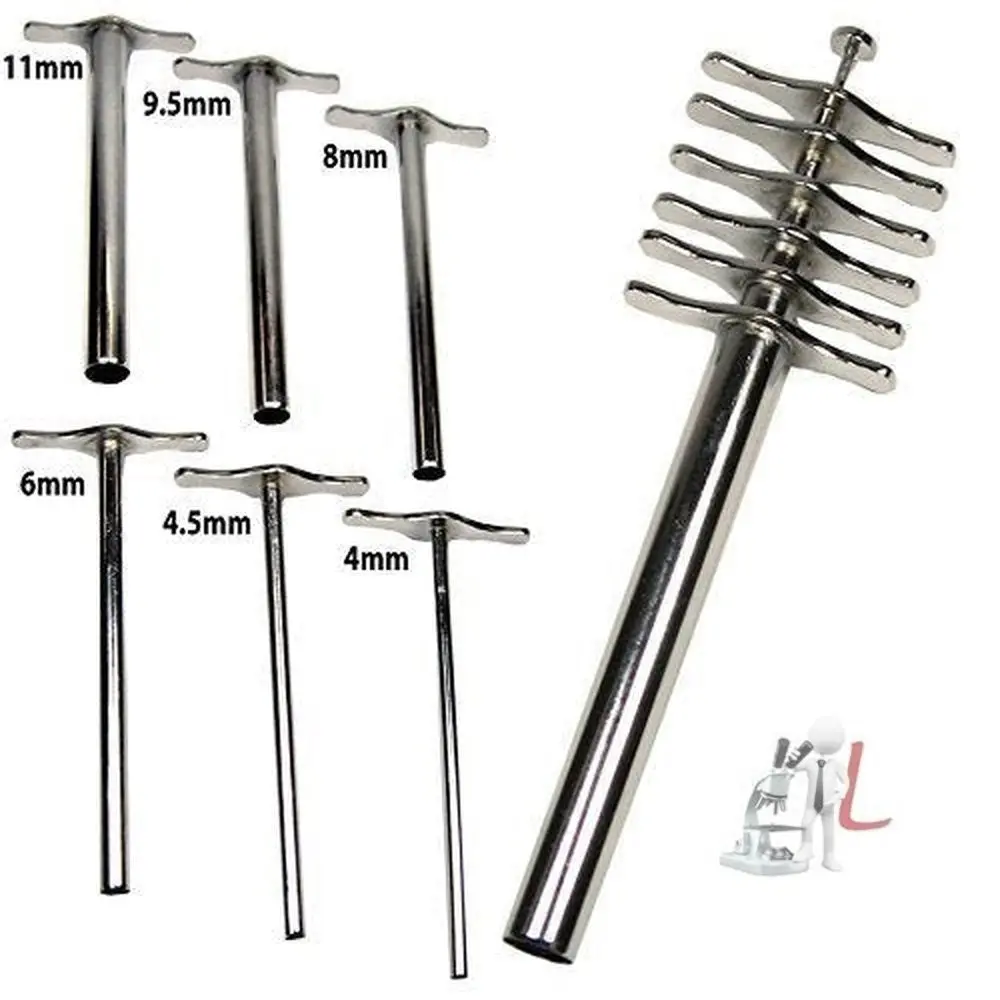 Wkm Cork Borer Set Of 6 (Brass) Nickel Plated. 1