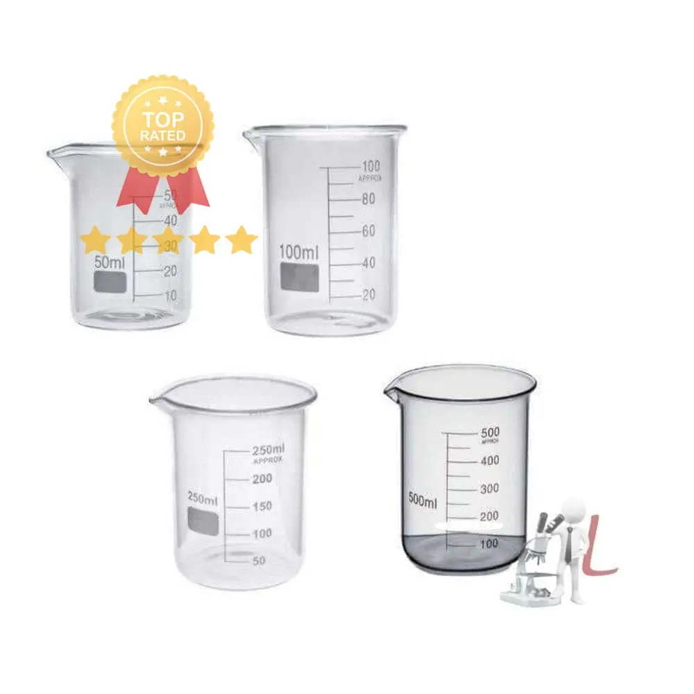 Borosilicate Glass Beaker 50Ml,100Ml, 250Ml, 500Ml,[Combo Of 4 Beakers] 1