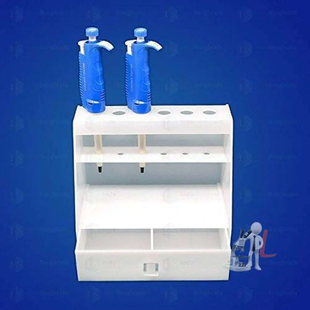 Micropipette Stand For 6 Pipettes With Drawer 1
