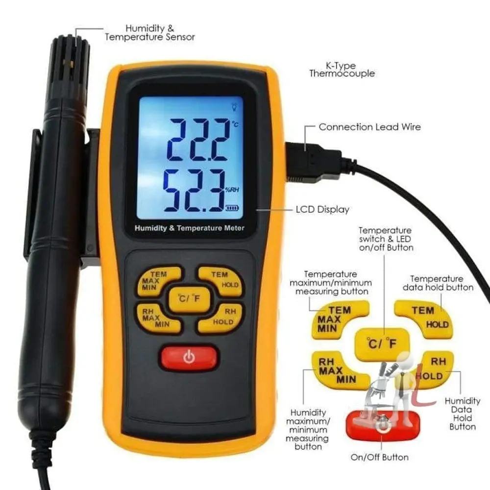 Original Htc Ht 306 - 0 Deg C To 100 Percent Rh Humidity And Temparature Meter Lab Tested 1