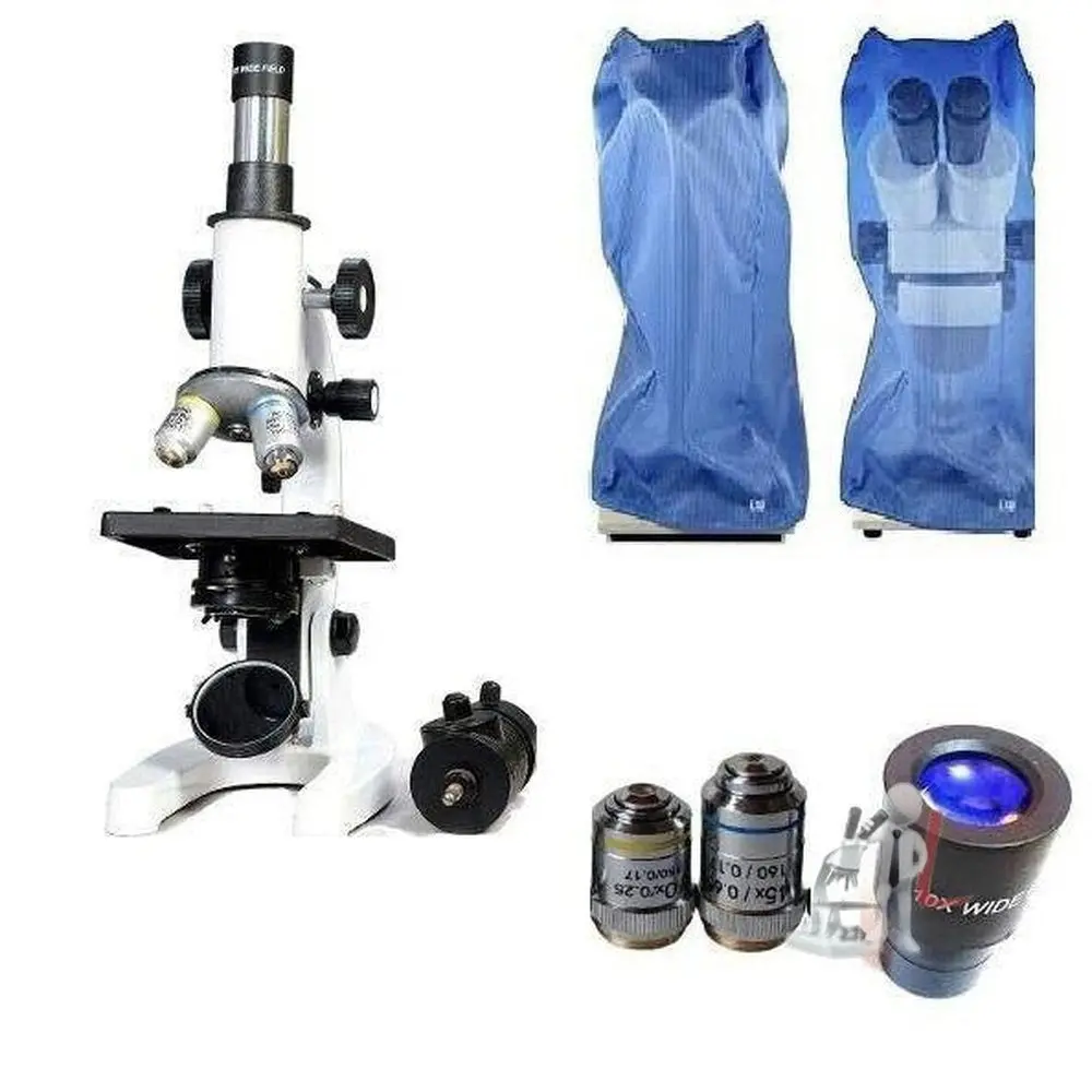 Ssu® Lab Compound Student Microscope With Led Lamp,50 Blank N Two Prepared Slides Iso 9001:2015 Certified 1