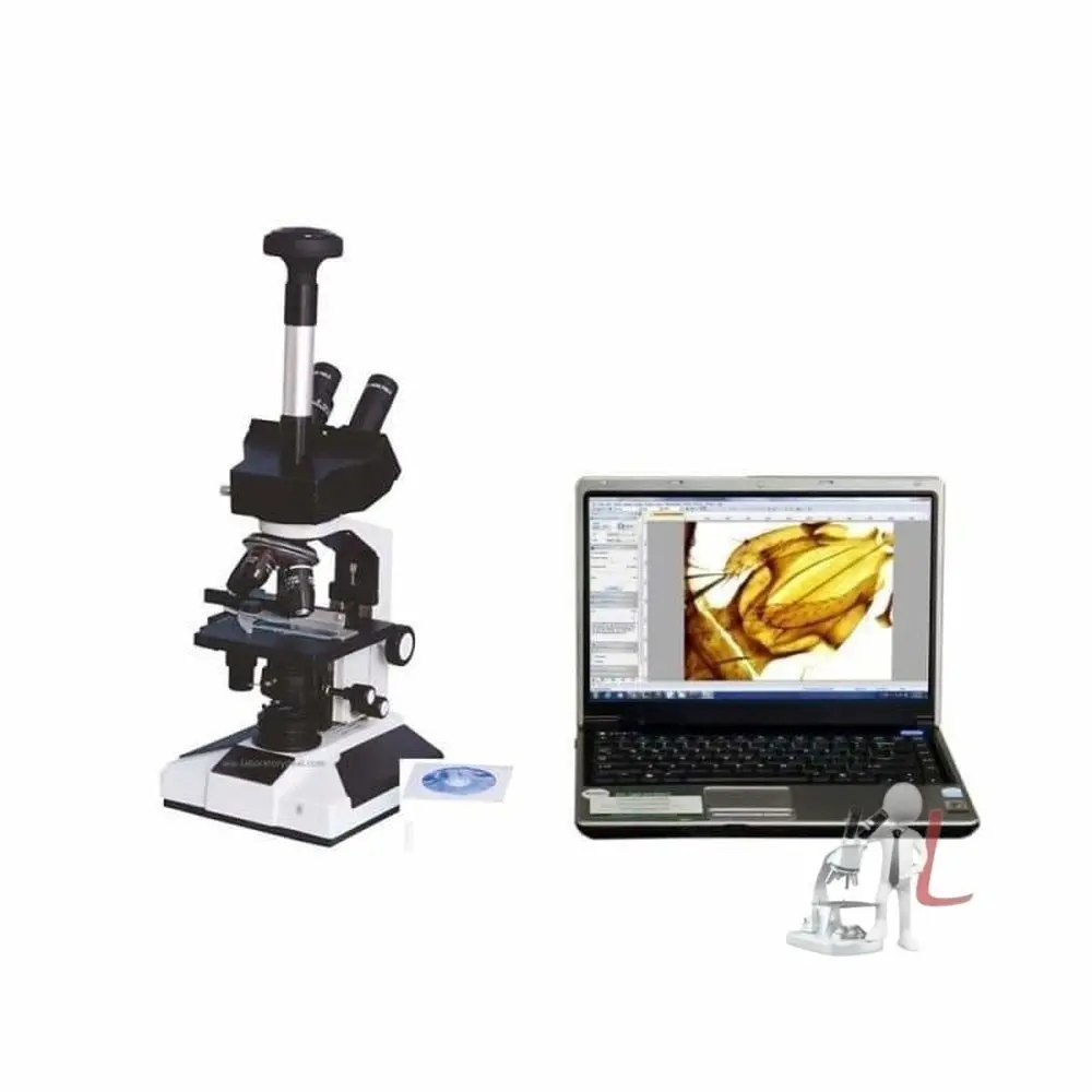 Trinocular Microscope, 40X-1500X Mag, Led Illumination With Semi-Plan Achro Objectives, 5.0Mp Cmos Camera And Kit 1